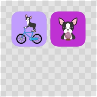 Black Boston Terrier Lovers Emoji Sticker Pack 4 - Cartoon Clipart