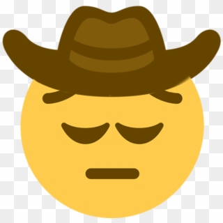 Pensive Cowboy Discord Emoji - Cowboy Emoji Twitter Clipart