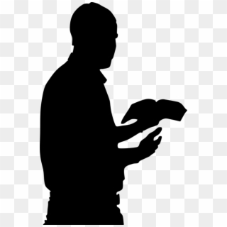 Bible Praying Hands Religion Prayer Religious Text - Man With Bible Clipart - Png Download