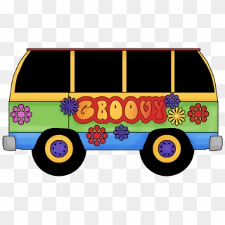 Groovy Bus Clipart Image Black And White Download - Groovy Clip Art - Png Download
