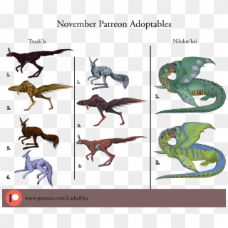 November Patreon Adoptables By Liciandragon - Dragon Clipart