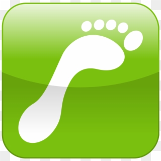 Footprint Shiny Icon - Green Digital Footprint Clipart