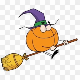 Witch On A Broomstick Clipart - Png Download