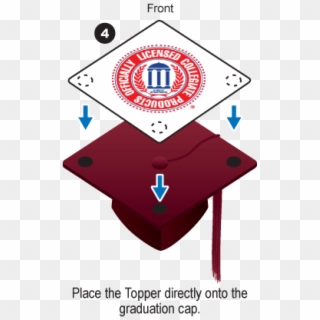 White Background Grad Cap Tassel Topper - Graduation Ceremony Clipart