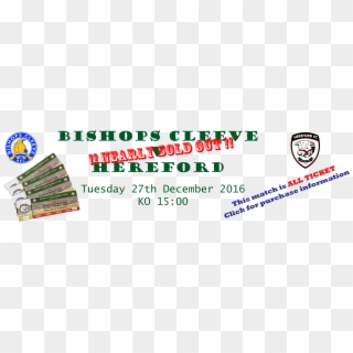 Bcfc V Hereford Dec 16 Nearly Sold Out - Bishop's Cleeve F.c. Clipart