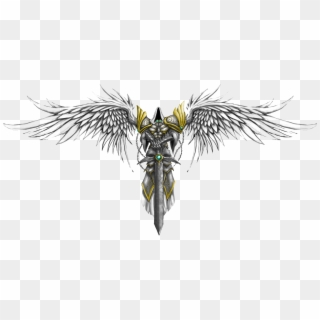 Warrior Angel Png File - Angel With Sword Tattoo Designs Clipart