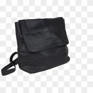 Room Backpack In Black Leather - Shoulder Bag Clipart