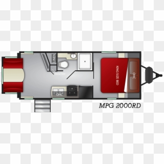 Mpg Mpg 2000rd Floorplan - Travel Trailer With Sofa Red Clipart