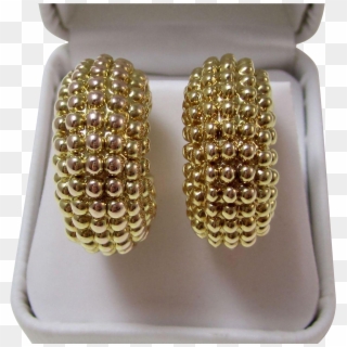 Large Estate Hoop Earrings 14k Yellow Gold - Earrings Clipart