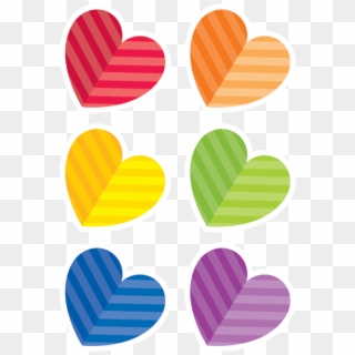 Cut-outs Rainbow Hearts 6" 36/pkg - Colored Hearts To Cut Out Clipart