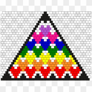 Rainbow Hearts Bikini C Bead Pattern - Bruges Clipart