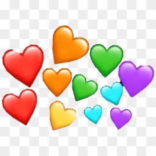 #rainbow #hearts #heartcrown #cute #color - Heart Clipart