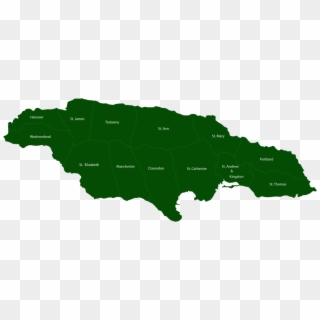 Map Of Jamaica - Gray Map Of Jamaica Clipart