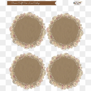 Floral And Brown Craft Paper Doilies - Circle Clipart