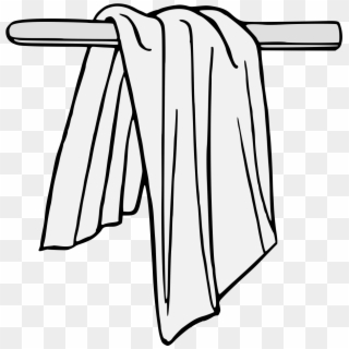 Cloth Hung Over A Rod - Sketch Clipart
