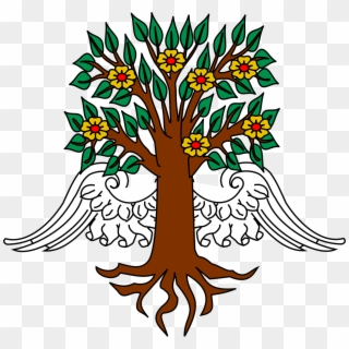 Tree,wings,roots,free Vector Graphics,free Pictures, - Png Heraldry Clipart