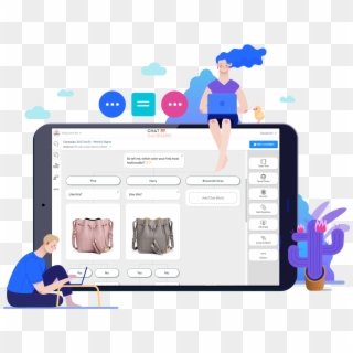 Giveaway Campaign Use Case At Facebook Messenger - Vector Graphics Clipart