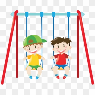 Clipart Park Swing Set - Kid On Swing Clipart - Png Download