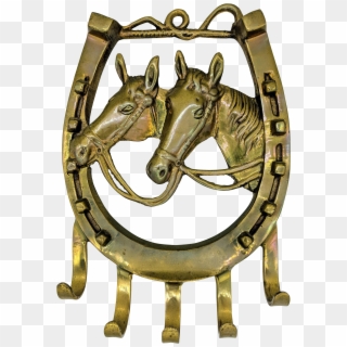 Vintage Brass Horse And Horseshoe Wall Hook On Chairish - Brass Clipart