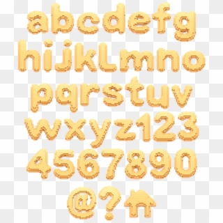 Yellow Pixel Font - Poster Clipart