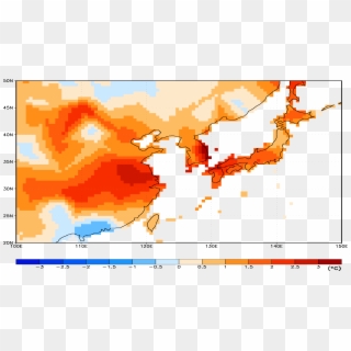 Distribution Of Surface Air Temperature Anomalies During - East Asia Heat Wave Clipart