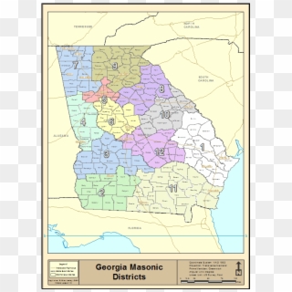 The 12 Masonic Districts Of The Great State Of Georgia - Atlas Clipart