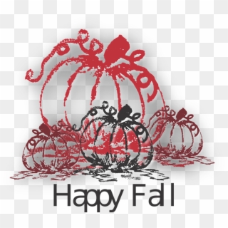 Happy Fall Fall Pumpkins Red Brown Season - Illustration Clipart