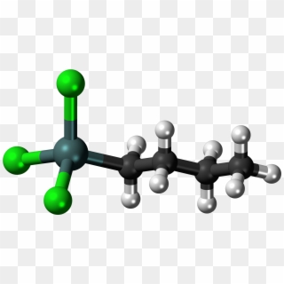 Butyltin Trichloride 3d Ball , Png Download - Carbon Molecule Model Clipart