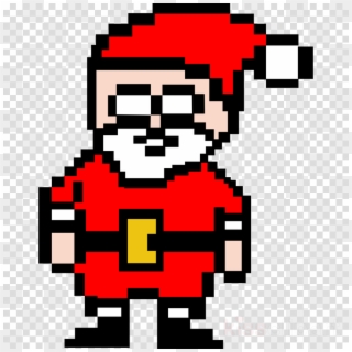 Simple Santa Claus, Pixel Art, Christmas Day, Transparent - Pixel Art Babbo Natale Clipart