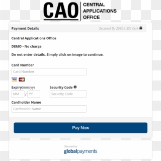 Payment Screen - Cao Demo Application Clipart