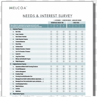 Employee Needs And Interest Survey - Wellness Interest Survey For Employees Clipart