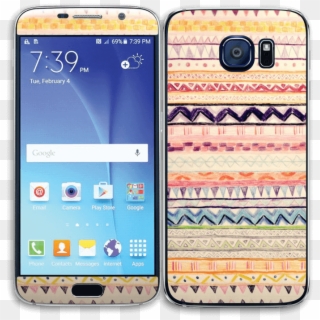 Hand Drawn Aztec Skin Galaxy S6 - Samsung Galaxy S6 Weiß Clipart