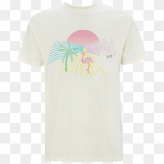 Post Tropical Line Drawing With Fading Sun Ladies - Active Shirt Clipart