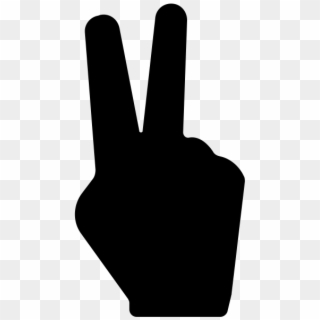 Peace Sign Rubber Stamp - Two Fingers Up Icon Png Clipart