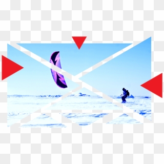 Snowkiting Is The Winter Version Of Kiteboarding, But - Triangle Clipart