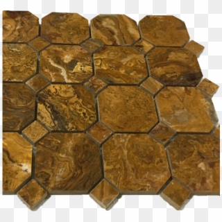 Multi Brown Onyx Octagon With Multi Brown Dot Polished - Stone Wall Clipart