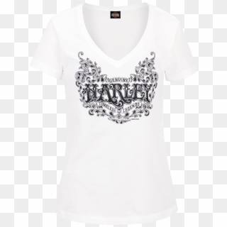 Camiseta Harley Davidson ” Dealer” Styklized Lds V - Active Shirt Clipart
