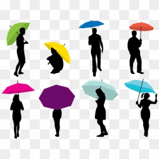 Silhouette People At Getdrawings - Person Holding An Umbrella Clipart
