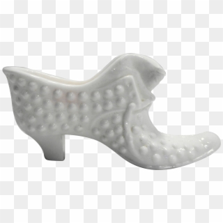 Fenton Hobnail White Milk Glass Shoe Slipper Cat Head - Basic Pump Clipart