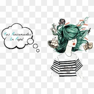 Tus Pensamientos En Papel - Cartoon Clipart