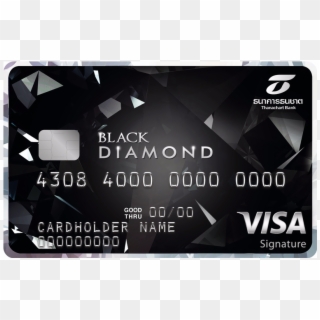 Thanachart Black Diamond Visa Signature Card Thanachart Bank Public Company Limited Clipart 4241309 Pikpng