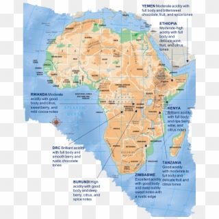 Africa, Largely Believed To Be The Birthplace Of Coffee, - Serengeti Plain Map Clipart