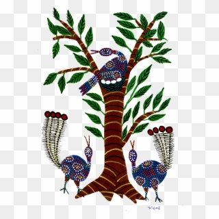 Tree-8 Madhubani Art, Madhubani Painting, Worli Painting, - Tree Bhil Art Clipart