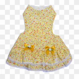 Vestido Floral Renda Amarelo - Day Dress Clipart