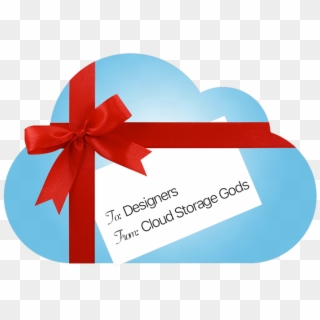 A Gift To Designers From The Cloud Storage Gods - Cloud Present Clipart