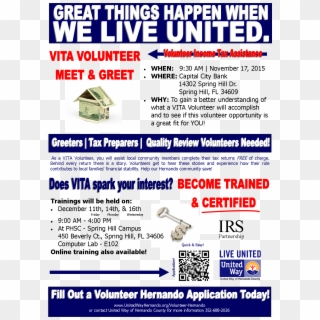 Vita Volunteer Meet & Greet - Flyer Clipart