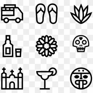 Mexican Elements - Hand Drawn Social Media Icons Png Clipart
