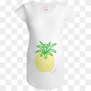 Gooseberry Pink Pineapple Maternity Top In White Organic - Top Clipart