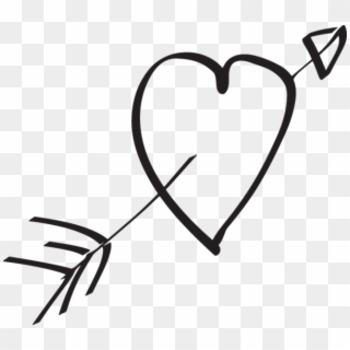 Hand Drawn Heart With Arrow Clipart