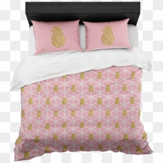 Millennial Pink And Gold Pineapple Bedding Collection- - Duvet Clipart